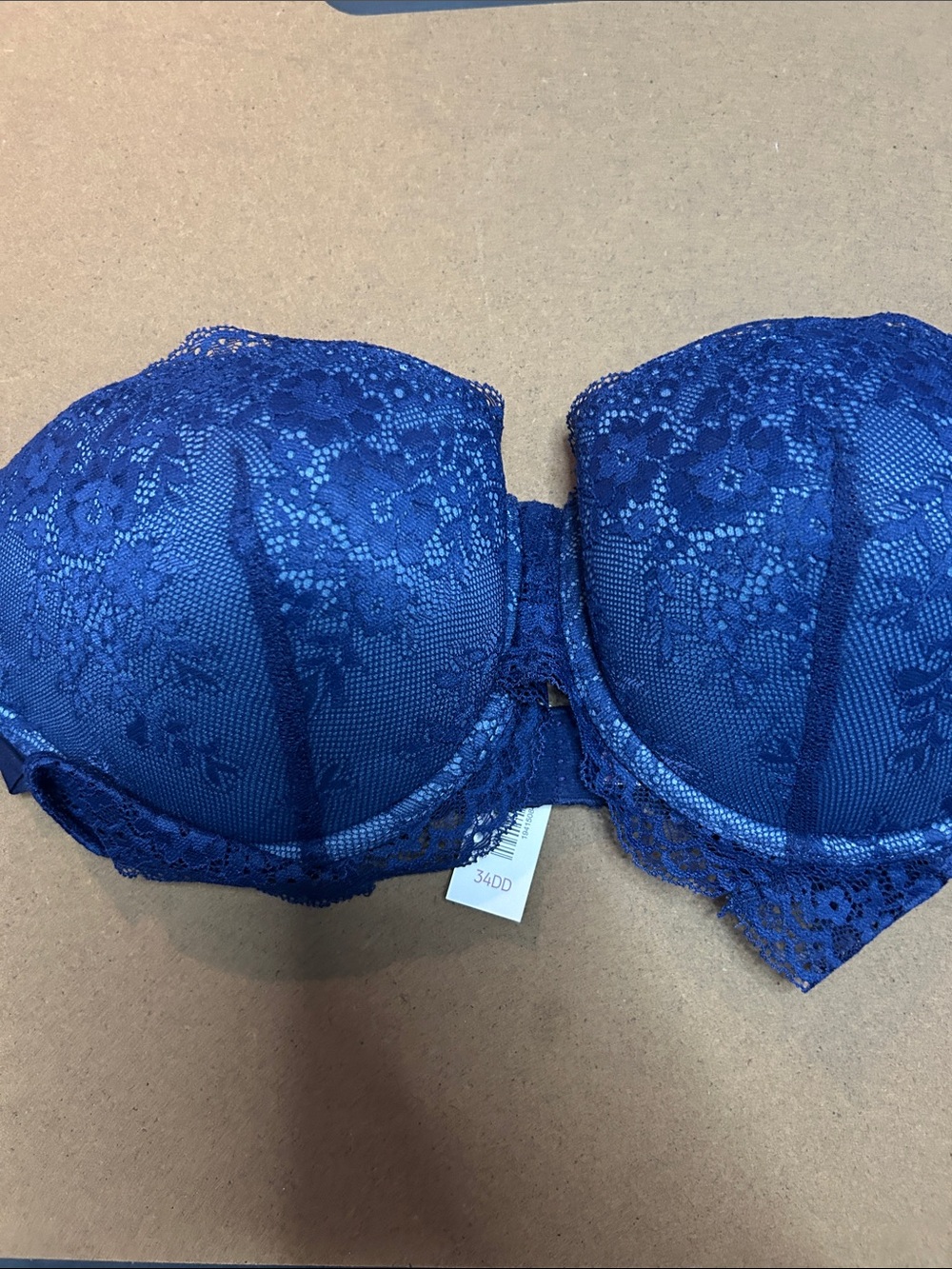 Adore Me Royal Blue Lace Strapless Bra